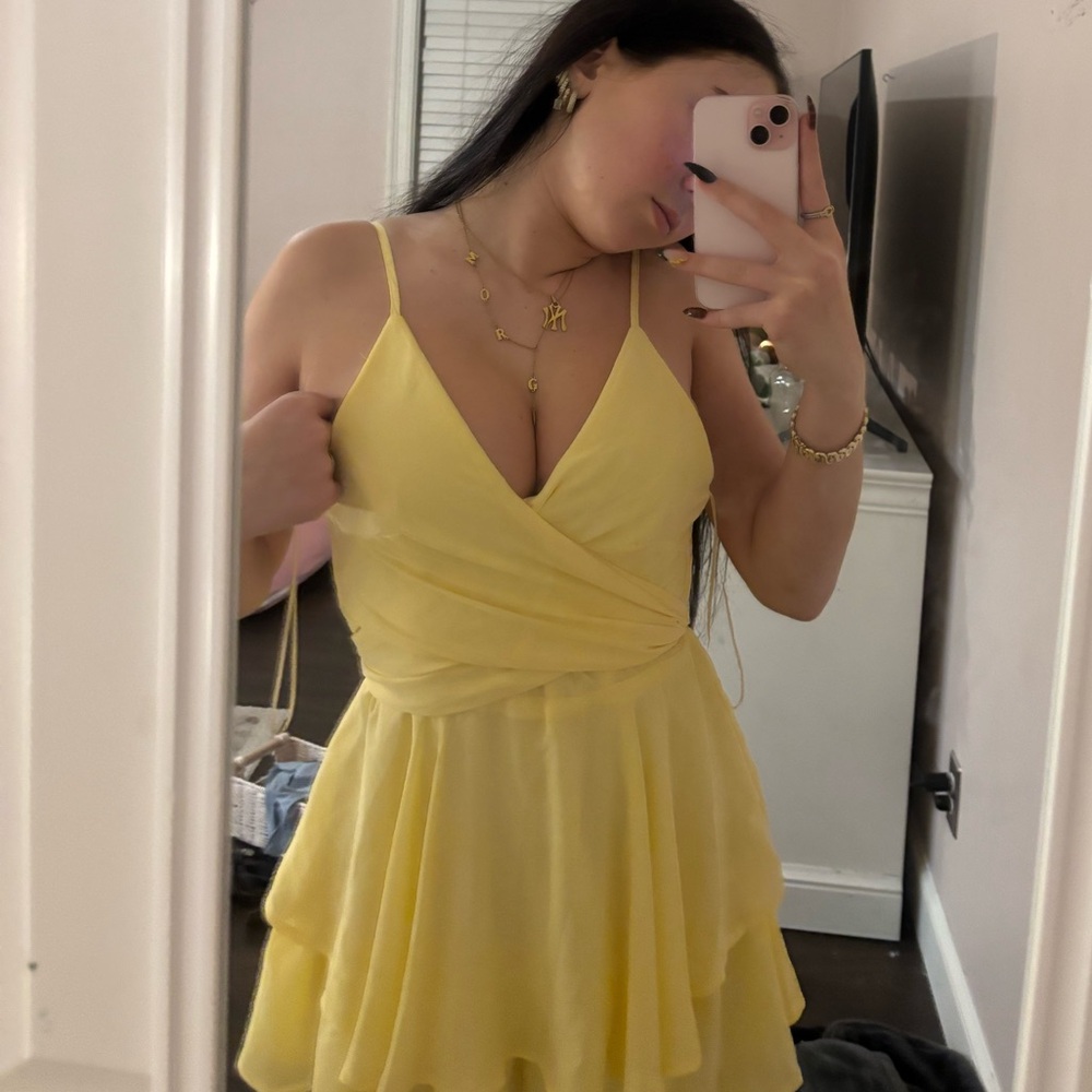 Elegant Yellow Women's romper